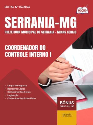 Apostila Prefeitura de Serrania - MG em PDF - Coordenador do Controle Interno I 