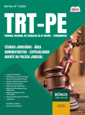 Apostila TRT-PE  - Técnico Judiciário - Área Administrativa - Especialidade Agente da Polícia Judicial