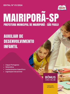 Apostila Prefeitura de Mairiporã - SP em PDF - Auxiliar de Desenvolvimento Infantil 2025