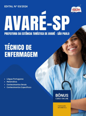Apostila Prefeitura de Avaré - SP em PDF - Técnico de Enfermagem 2025