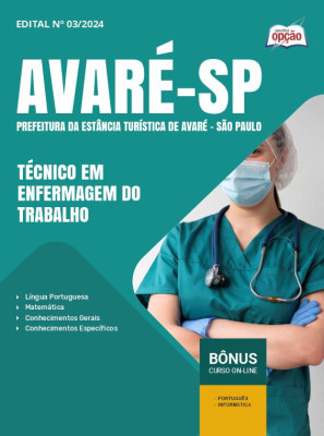 Apostila Prefeitura de Avaré - SP em PDF - Técnico em Enfermagem do Trabalho 2025