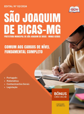 Apostila Prefeitura de São Joaquim de Bicas - MG em PDF - Comum aos Cargos de Nível Fundamental Completo 2025
