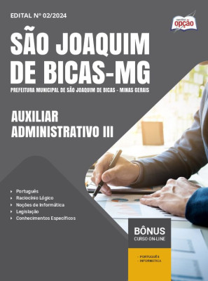 Apostila Prefeitura de São Joaquim de Bicas - MG em PDF - Auxiliar Administrativo III 2025