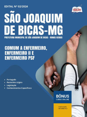 Apostila Prefeitura de São Joaquim de Bicas - MG em PDF - Comum a Enfermeiro, Enfermeiro II e Enfermeiro PSF 2025