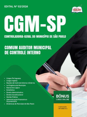 Apostila CGM-SP em PDF 2025 - Comum Auditor Municipal de Controle Interno: Geral, Correição e Infraestrutura - Provas 1 e 2