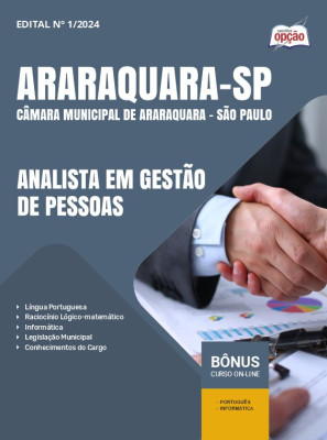 Apostila Câmara de Araraquara - SP em PDF -  Analista em Gestão de Pessoas 2025
