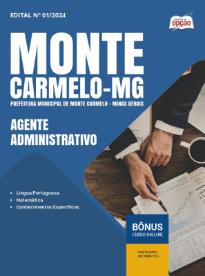 Apostila Prefeitura de Monte Carmelo - MG 2025 - Agente Administrativo