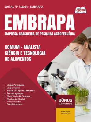 Apostila EMBRAPA 2025 - Comum - Analista - Ciência e Tecnologia de Alimentos - Área 1