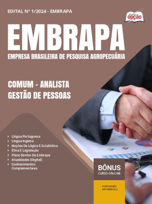 Apostila EMBRAPA em PDF - Comum - Analista - Gestão de Pessoas - Área 9 2025