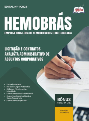 Apostila Hemobrás em PDF - Licitação E Contratos - Analista Administrativo De Assuntos Corporativos 2025