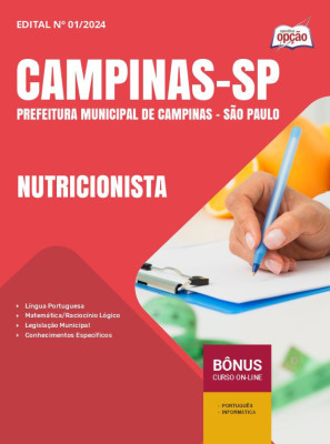 Apostila Prefeitura de Campinas - SP em PDF - Nutricionista 2025