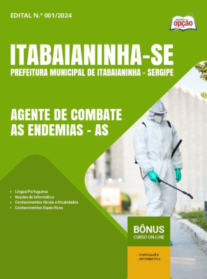 Apostila Prefeitura de Itabaianinha - SE 2025 - Agente de Combate as Endemias – AS