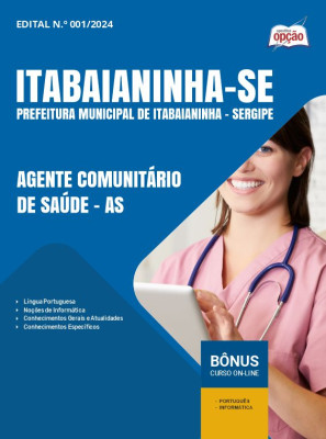 Apostila Prefeitura de Itabaianinha - SE em PDF - Agente Comunitário de Saúde – AS 2025