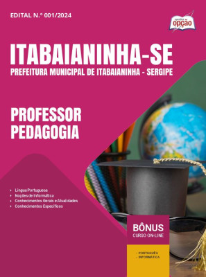 Apostila Prefeitura de Itabaianinha - SE em PDF - Professor Pedagogia 2025