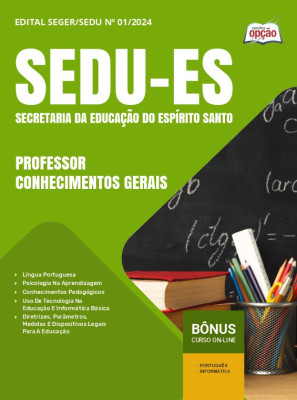 Apostila SEDU-ES em PDF - Professor - Conhecimentos Gerais 2025
