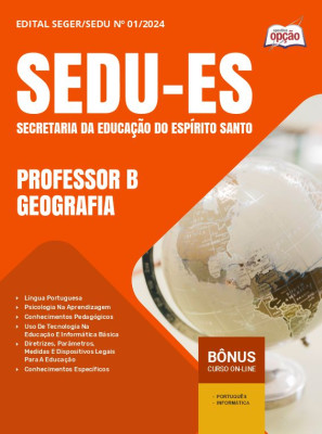 Apostila SEDU-ES em PDF - Professor B - Geografia 2025
