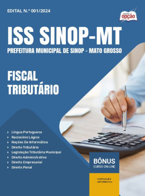 Apostila Prefeitura de Sinop - MT (ISS) em PDF - Fiscal Tributário 2025