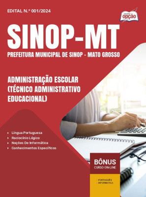 Apostila Prefeitura de Sinop - MT em PDF - Administração Escolar (Técnico Administrativo Educacional) 2025