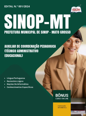 Apostila Prefeitura de Sinop - MT PDF - Auxiliar De Coordenação Pedagogica (Técnico Administrativo Educacional) 2025