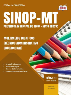 Apostila Prefeitura de Sinop - MT em PDF - Multimeios Didaticos (Técnico Administrativo Educacional) 2025
