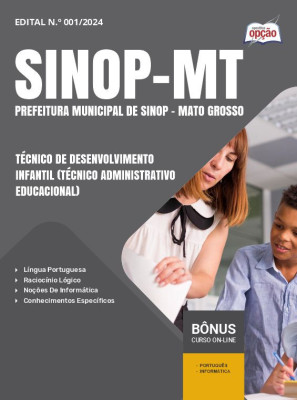 Apostila Prefeitura de Sinop - MT em PDF - Técnico De Desenvolvimento Infantil (Técnico Administrativo Educacional) 2025