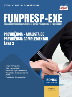 Apostila Funpresp Exe em PDF - Previdência - Analista De Previdência Complementar - Área 3 2025