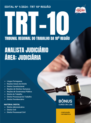 Apostila TRT-10 em PDF - Analista Judiciário - Área: Judiciária 2025
