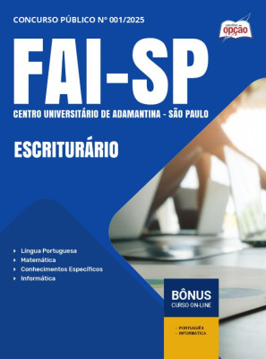 Apostila FAI-SP em PDF - Escriturário 2025
