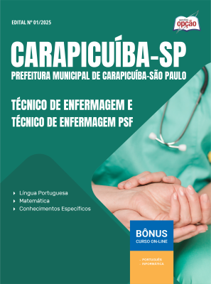 Apostila Prefeitura de Carapicuíba - SP em PDF - Técnico de Enfermagem e Técnico de Enfermagem PSF 2025