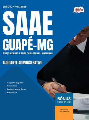 Apostila SAAE Guapé MG em PDF - Ajudante Administrativo