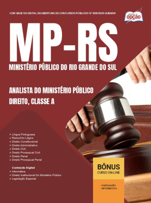 Apostila MP-RS em PDF - Analista do Ministério Público - Direito, Classe A 2025