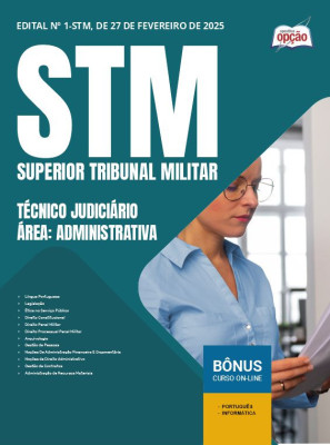 Apostila STM em PDF - Técnico Judiciário - Área: Administrativa 2025
