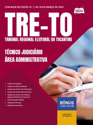 Apostila TRE-TO em PDF - Técnico Judiciário - Área Administrativa 2025