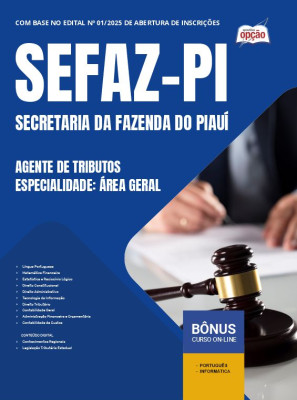 Apostila SEFAZ-PI em PDF - Agente de Tributos - Especialidade: Área Geral 2025