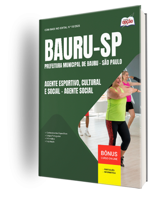 Apostila Prefeitura de Bauru - SP 2025 - Agente Esportivo, Cultural e Social - Agente Social
