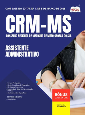Apostila CRM-MS em PDF - Assistente Administrativo 2025