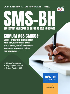 Apostila SMS-BH em PDF - Comum aos Cargos: Médicos e Nível Superior 2025