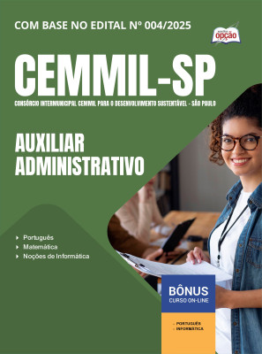 Apostila CEMMIL-SP 2025 - Auxiliar Administrativo