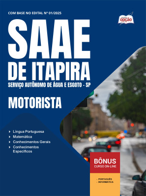 Apostila SAAE Itapira - SP em PDF - Motorista 2025