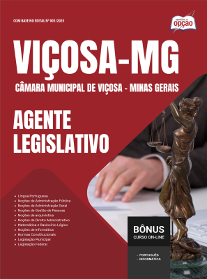 Apostila Câmara de Viçosa - MG em PDF - Agente Legislativo 2025