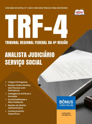 Apostila TRF-4 em PDF - Analista Judiciário - Serviço Social 2025