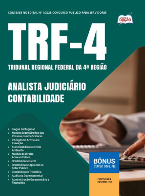 Apostila TRF-4 em PDF - Analista Judiciário - Contabilidade 2025
