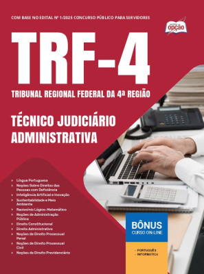 Apostila TRF-4 em PDF - Técnico Judiciário - Administrativa 2025