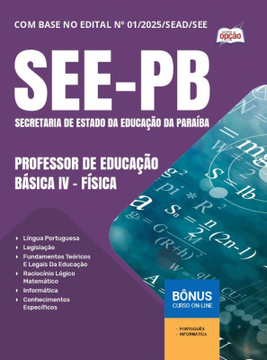 Apostila SEE-PB em PDF - Professor de Educação Básica IV - Física 2025