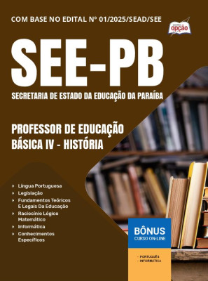 Apostila SEE-PB em PDF - Professor de Educação Básica IV - História 2025