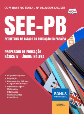 Apostila SEE-PB em PDF - Professor de Educação Básica IV - Língua Inglesa 2025