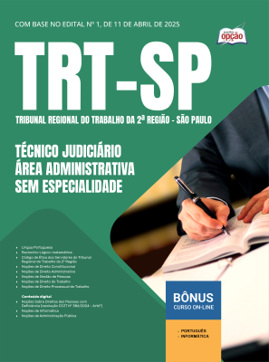 Apostila TRT-SP em PDF - Técnico Judiciário - Área Administrativa - Sem Especialidade 2025
