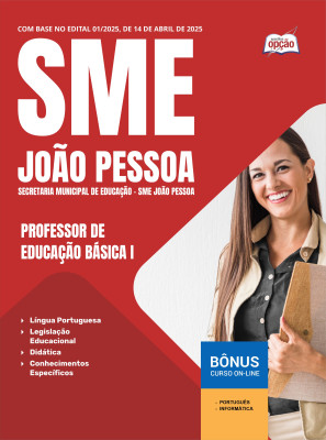 Apostila SME João Pessoa em PDF - Professor de Educação Básica I 2025