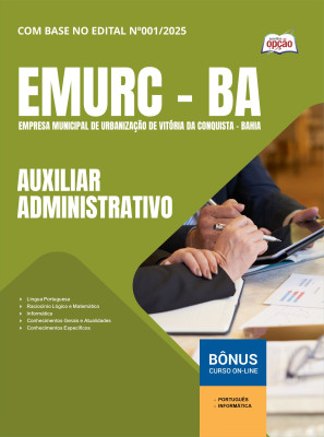 Apostila EMURC em PDF - Auxiliar Administrativo 2025