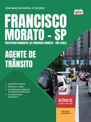 Apostila Prefeitura de Francisco Morato - SP em PDF - Agente de Trânsito 2025